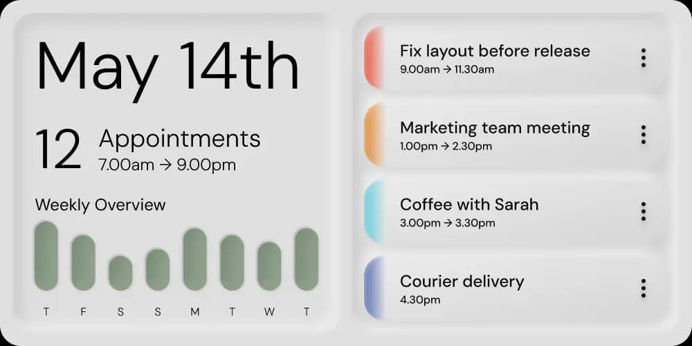 Calendar integration mockup